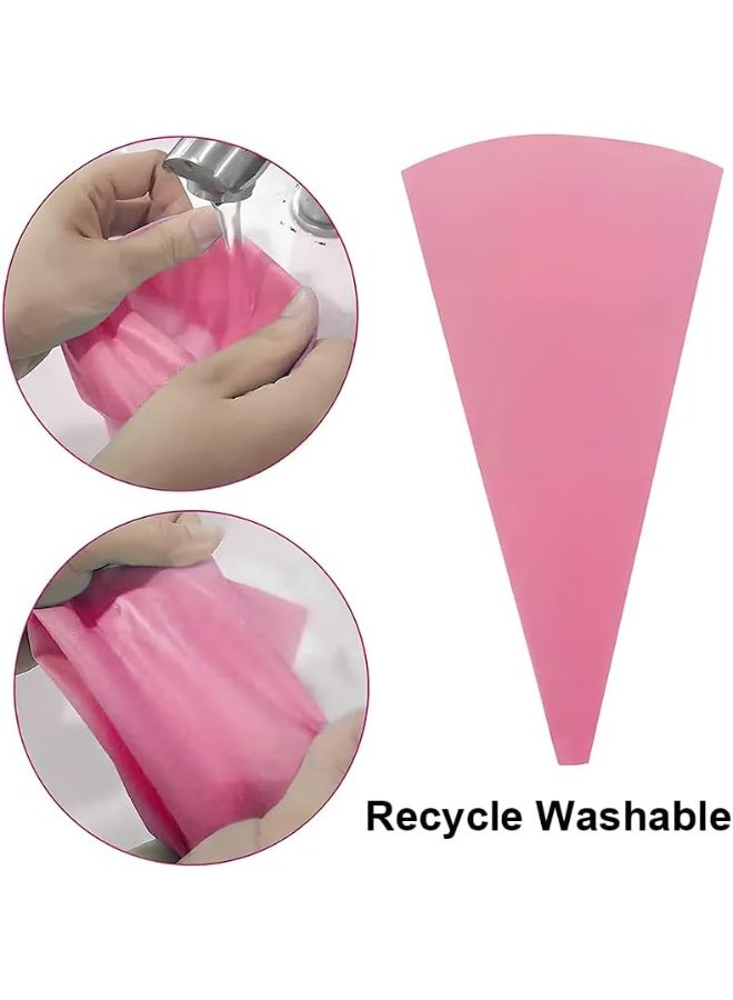 DUNISO Piping Bags and Tips Set, Reusable Cake Decorating Tools with Icing Pastry Bags, Icing Bags Tips, Couplers and Scrapersfor Cookie Cupcakes - Image 5